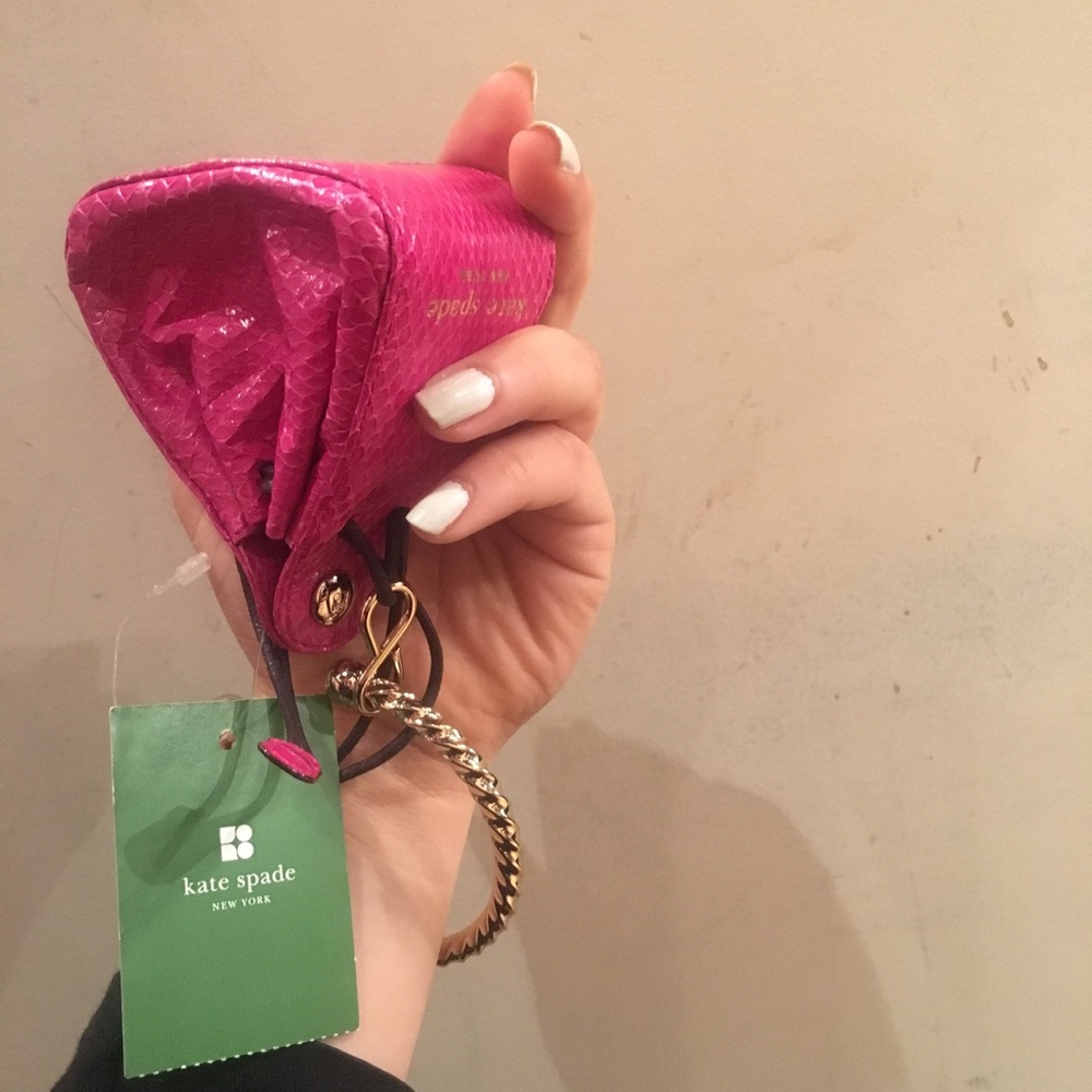 Kate Spade hot pink coin purse golden bracelet
